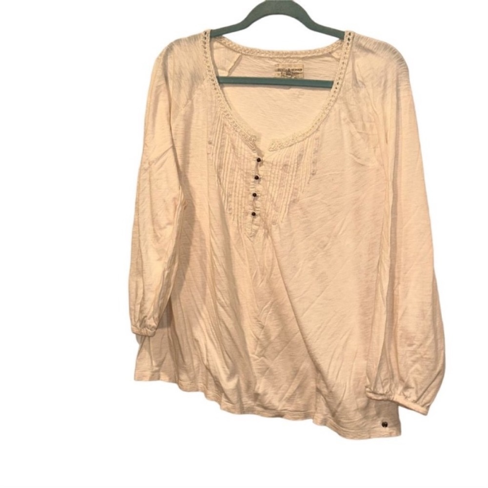 Ralph Lauren Denim & Supply ivory lace pleated bib front tunic top L
42 …
